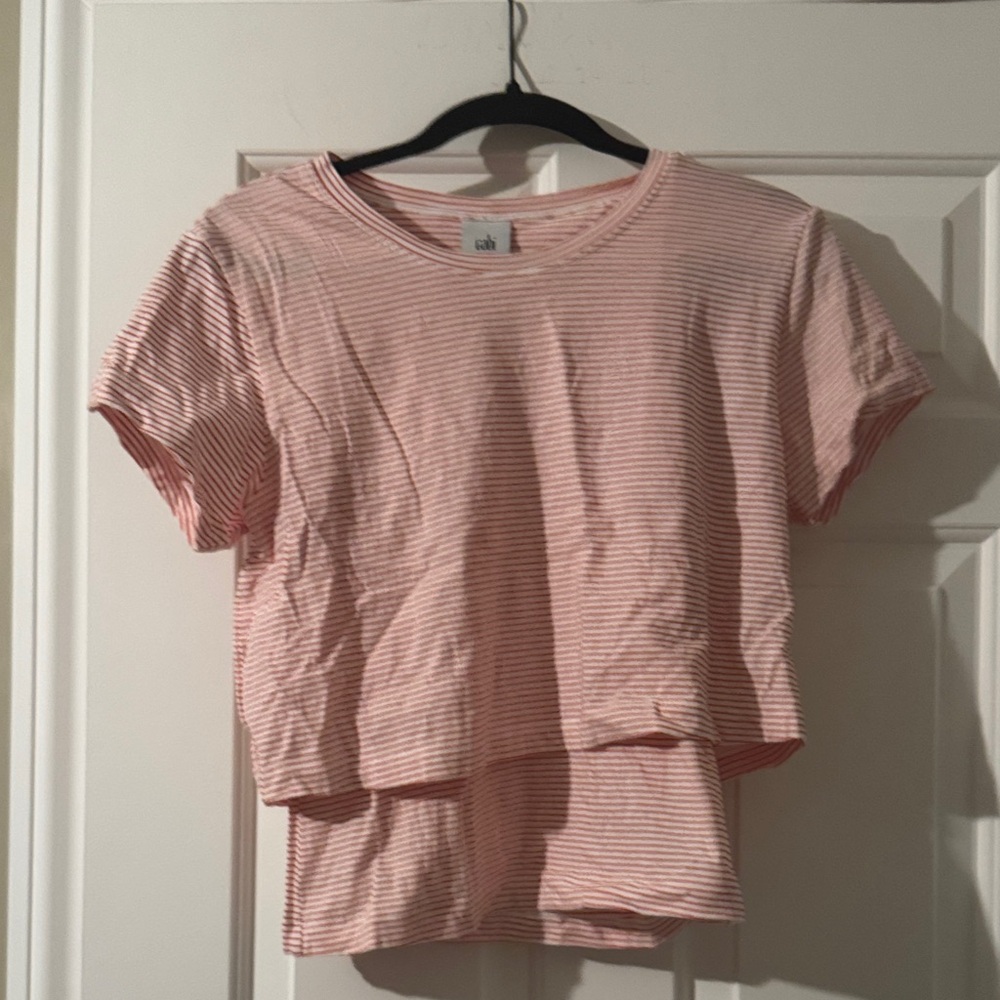 Cabi Flex Red and White Striped Too EUC sz S